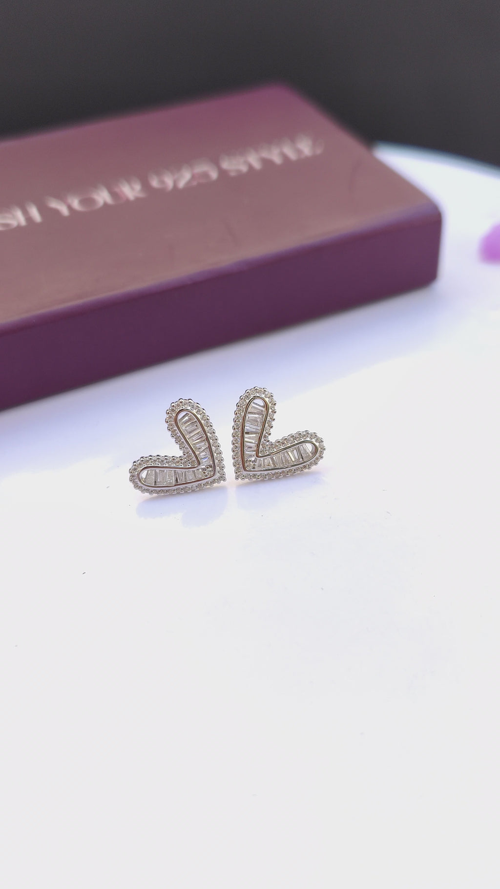 ❤ The Baguette Heart Studs ❤